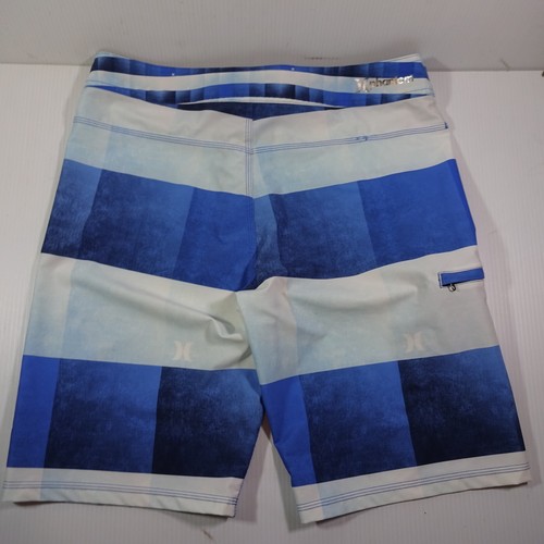 Hurley Men's Size 32 Board Shorts Blue White Long 10" inseam Phantom - Picture 7 of 8