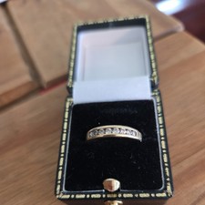 9ct Gold & 0.25ct Diamond Pave Set Half Eternity Ring, Size K