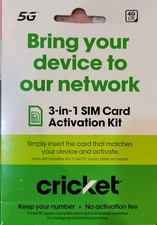Cricket Wireless Universal SIM Card Activation Kits 3-IN-1 Bring Your Own Phone