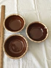 Vintage Set Of 3 Hull Brown Dip Glaze Oven Proof Bowls