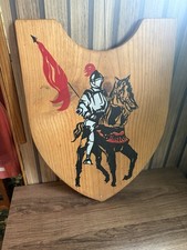 Medieval Times Wooden Shield Vintage 1990s Souvenir Knight Horse
