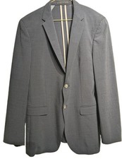 Strellson Blazer Men 50 Blue Stripe Slim Fit Sport Coat 2 Button Switzerland EUC