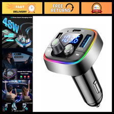 USB C Bluetooth 5.4 Car Adapter, FM Transmitter, Fast Charging, Hands-Free Calli