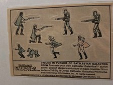 Big G Cereal Sticker Card # 3 Battlestar Galactica RARE 1978 Apollo And Starbuck