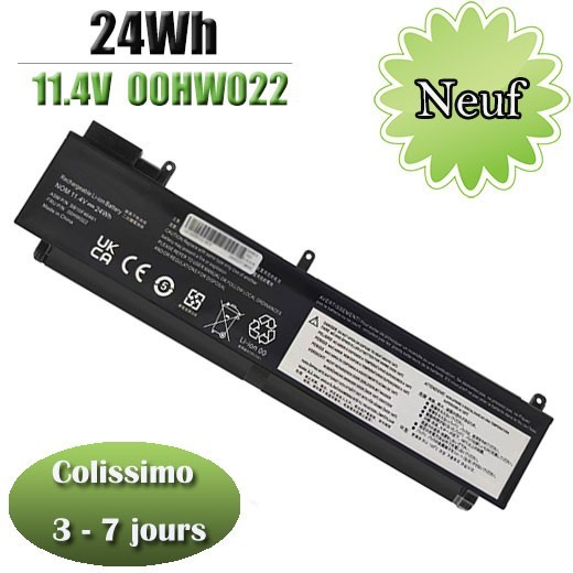 Batterie Lenovo T460S T470S de 24Wh à autonomie stable
