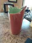 VINTAGE RED WING USA B1425 BROWN POTTERY VASE W/ UNIQUE TOP
