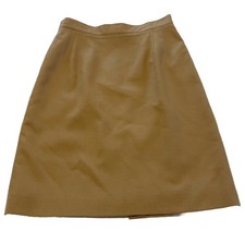 Vtg USA Made Lands End Sz 10 Wool Below Knee Lined Midi Career Skirt Brown