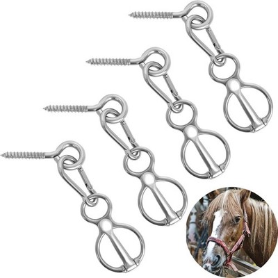 Horse Tie Ring, 4 Sets Horse Tack and Supplies, Stainless Steel Safe Horse Acces