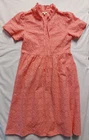 Barbour Ladies Palmetto Broderie Anglais Midi Dress Coral Size 10 100% Cotton