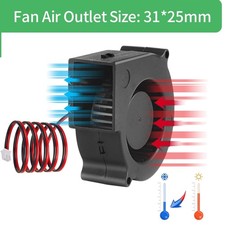 75mm x 30mm 7530 DC 12V Cooling Blower Fan, Dual Ball Bearing Brushless