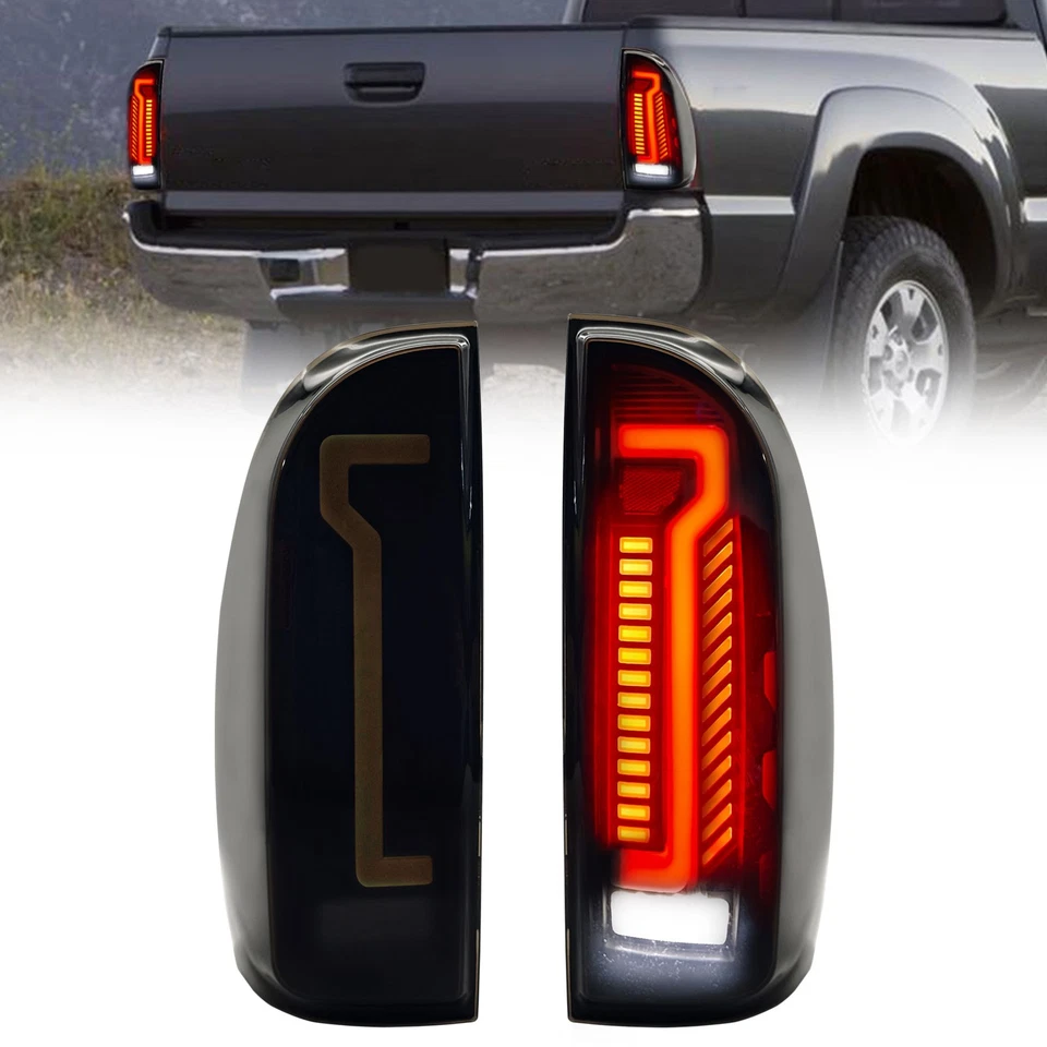 Luces traseras LED negras ahumadas para Toyota Tacoma 2005-2015 luces intermitentes Foto 2 de 4