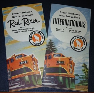 (2) Great Northern Railway Streamliners Brochures Red River & Internationals