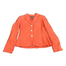 Lauren Ralph Lauren Linen Blazer Jacket Button Front Orange Petite Size 10P