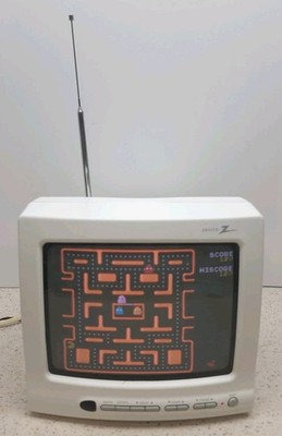 Zenith B09A02X 9'' Portable CRT TV W/ Av Ports White Retro Gaming Tested Perfect
