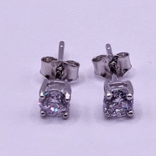 925 Sterling Silver Round CZ stud Earrings 4mm