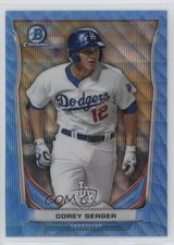 2014 Bowman Draft Top Prospects Chrome Blue Wave Refractor Corey Seager s1i