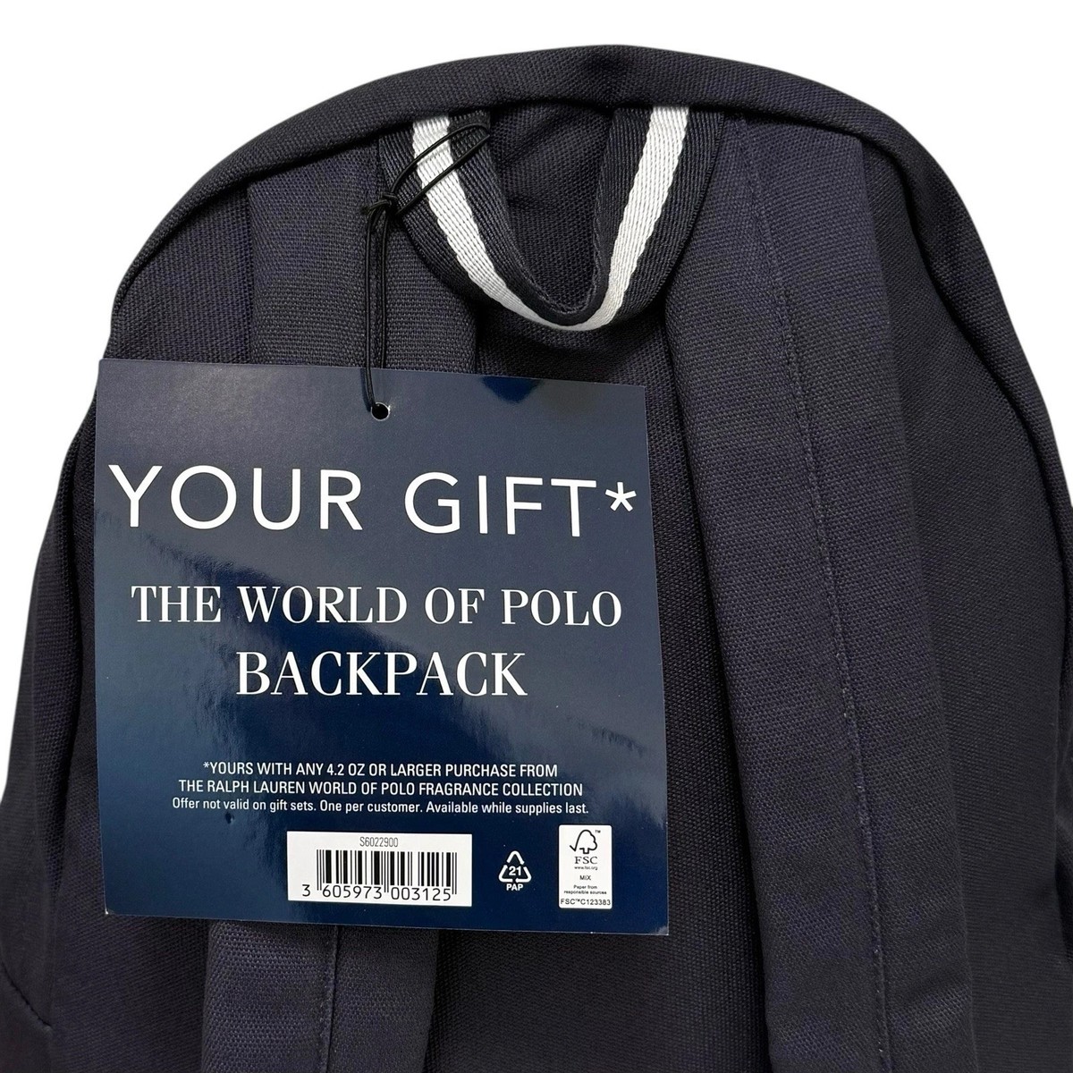 Polo Ralph Lauren Backpack Navy Blue Embroidered Logo School 