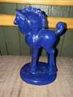 RARE vintage ROYAL HAEGER dark COBALT blue TROJAN horse 8 3/4” x 5 1/4” EUC MCM