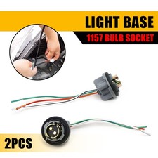 Universal Female Pigtail Wire Bulb Socket 1157 Two Light Harness Base Set Pair