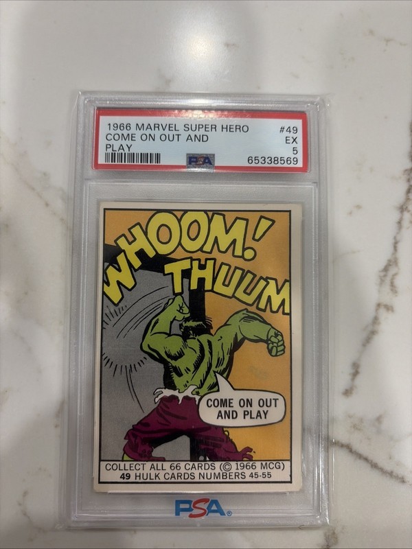 1966 Marvel Super Hero Hulk # 49 PSA 5 Ex.  Yellow Letters - Short Print!  Rare!