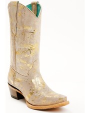 Corral Girls' Golden Touches Suede Western Boot - Snip Toe - T0227 6 D