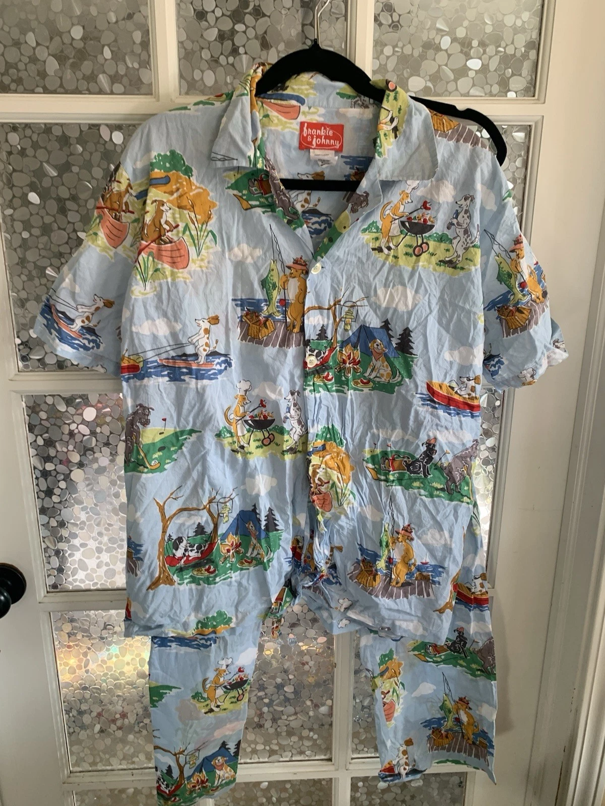 Frankie & Johnny Pajamas Set Sz L Camping BBQ Dogs Cotton
Opens in a new window or tab