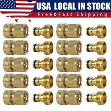 US Garden Hose Quick Connect Water Hose 3/4" Fit Brass Female Male Connector Set