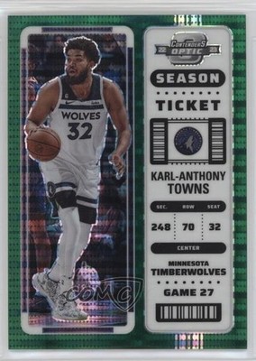 2022 Panini Contenders Optic Green Pulsar Prizm 17/25 Karl-Anthony Towns #45 ne1
