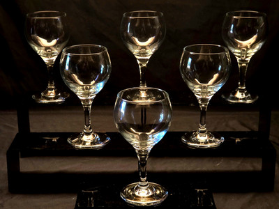 Libbey Embassy Wine Goblets Set of 6 Clear 10.5 Oz Glasses 6'' - Unused