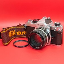 Near MINT w/ Strap Nikon FM Silver 35mm Film Camera w/ Ai 50mm f1.8 From JAPAN