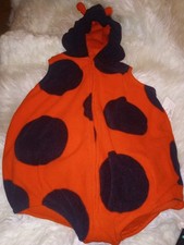 Carter's Red Black Ladybug Baby Infant Toddler 12 Month Hooded Halloween Costume