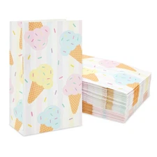 Ice Cream Party Favor Bags for Kids Birthday Decorations (36 Pack)