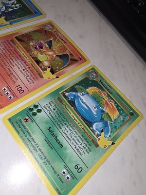 25th Anniversary CHARIZARD VENUSAUR BLASTOISE Celebration Set Holo