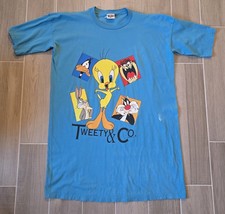 VTG 90s Looney Tunes Tweety  Co Long Pajama Sleep Shirt Nighty One Size Teal