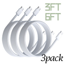3Pack Braided USB C Type C Fast Charging Data Cable 60W Cord For iPhone 17 16 15