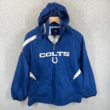 Indianapolis Colts Reebok On-Field Windbreaker Jacket Blue Kids L 14-16