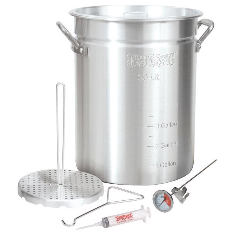 Bayou Classic 3025 30-Qt Turkey Fryer Set with Rack, Thermometer & Injector