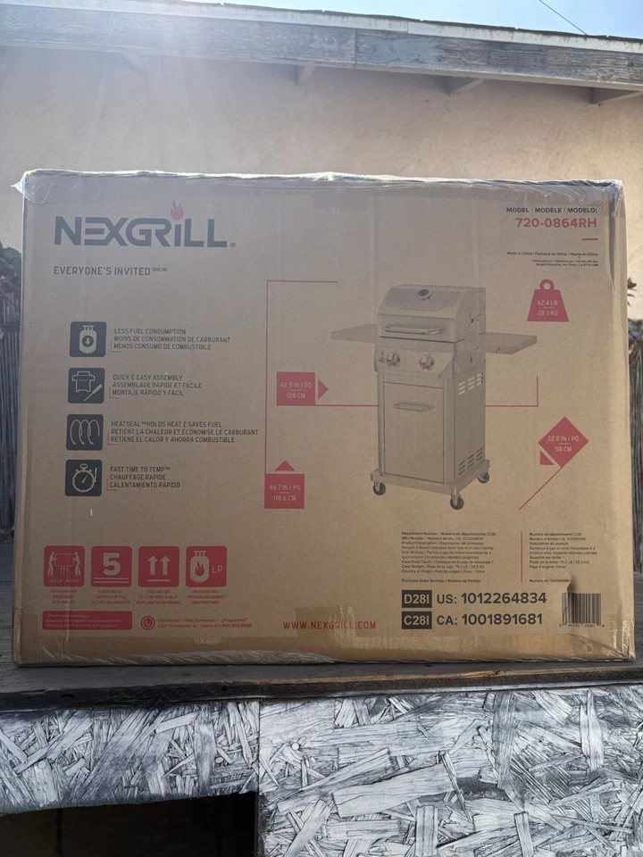 Parrilla de gas propano de 2 quemadores Nexgrill nueva 720-0864RH sellada de fábrica. Foto 2 de 2