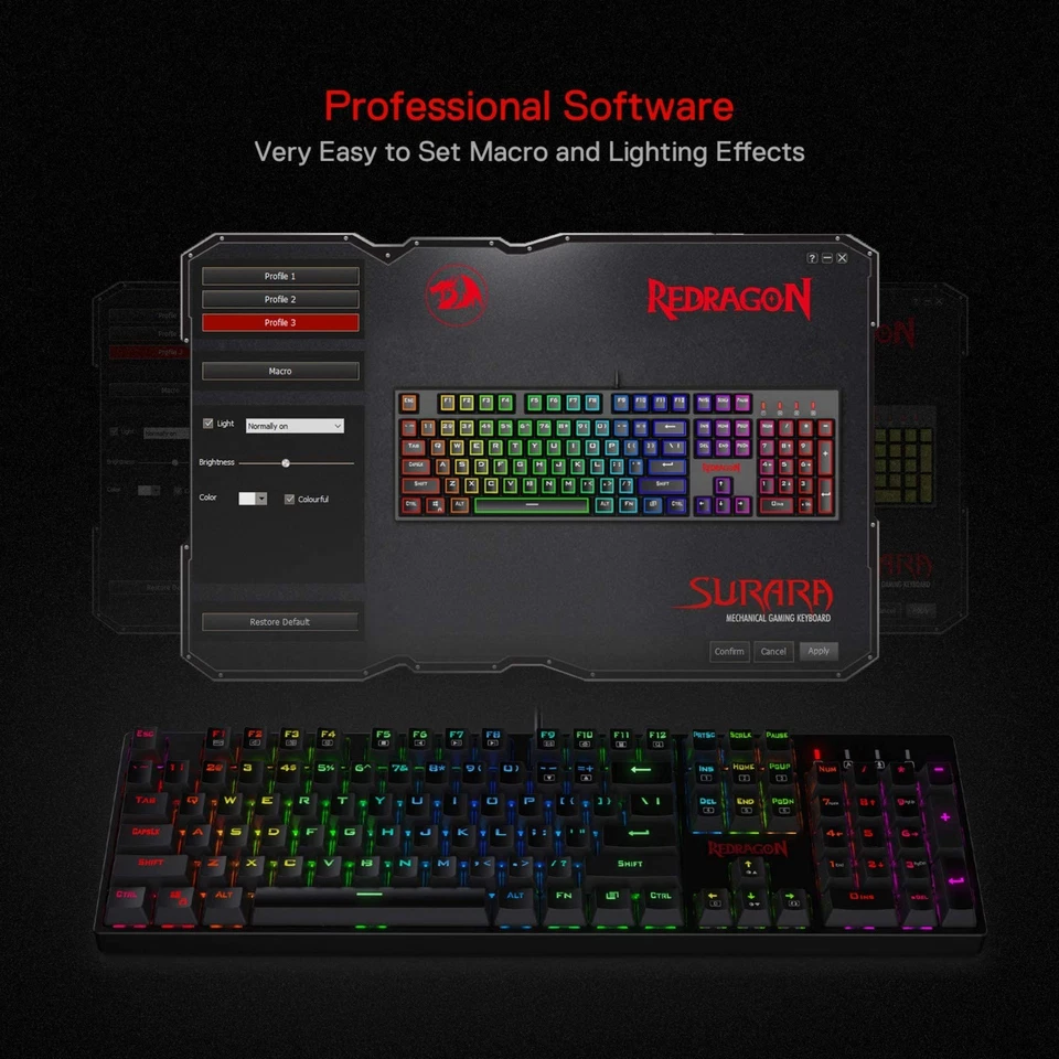 K582 RGB Mechanical Gaming Keyboard, 100% 104 Keys Standard Layout Gaming Key... - Image 4 of 4