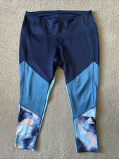 Women  s Adidas Leggings Size 3X Primegreen Aeroready Blue
