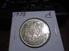 1938 - Canada silver half dollar - Canadian 50 cent