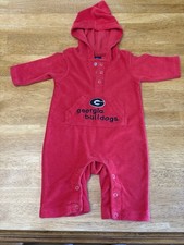 Georgia Bulldogs 0-3 Month Size Hoodie Snap Up Bodysuit With Front Pocket