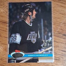 Topps 1991 Stadium Club Marty McSorley Rookie Card #267 Los Angeles Kings. rookie card picture