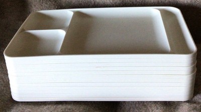 3 Lots Of 4 Vintage TUPPERWARE Cream/Beige Off White Divided Food Trays