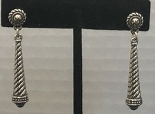 Brighton Taylor Post Drop Earrings Silver Tone Twisted Rope design Style JA7540