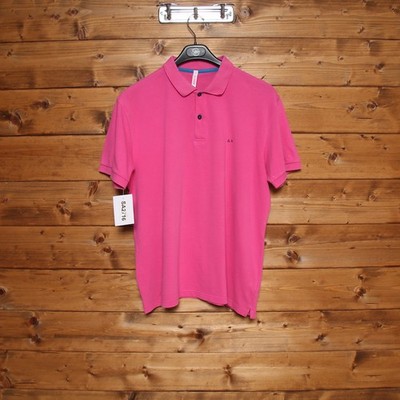 SUN 68 Polo Vintage Rosa Unisex 2XL Regular Usato (SA2716)