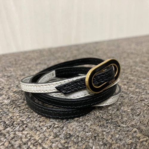 FENDI Bracciale girocollo in pelle bicolore