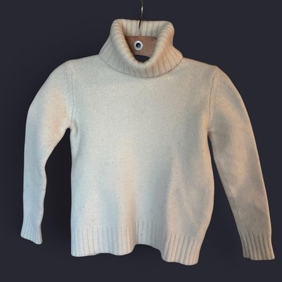 The Limited Ivory Lambswool Angora Knit Turtleneck Pullover Sweater Size S