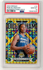 2024-25 Panini Mosaic Rob Dillingham Introductions Gold /10 RC #12 PSA 10 POP 1