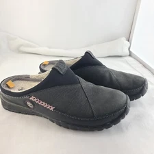 Timberland Smartwool Power Lounger Mules Womens 7M Black Leather Slip On Shoes